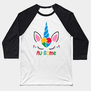 Autism Awareness Unicorn Heart Puzzle Piece For Princess Baseball T-Shirt